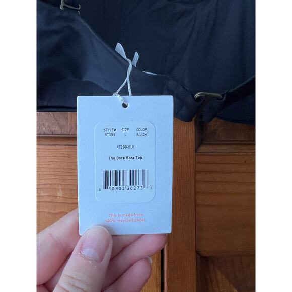 NWT Andie Women's The Bora Bora Bikini Swim Top Convertible Black Size L - Picture 5 of 9